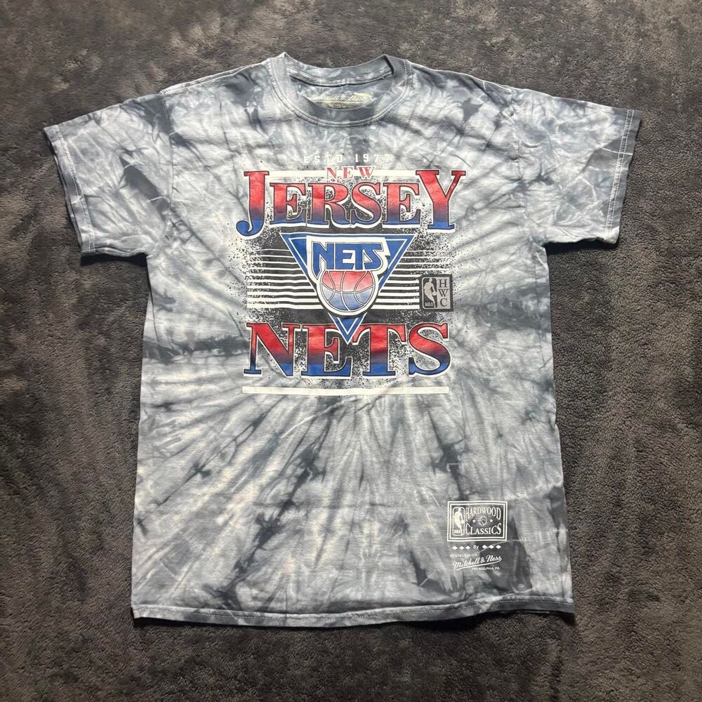 Mitchell & Ness New Jersey Nets Tie-Dye Crewneck T-Shirt Men’s Medium